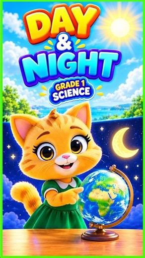 Day and Night with Kiki 🐱 | Grade 1 Science #Shorts | Hop Kids #1stgrade