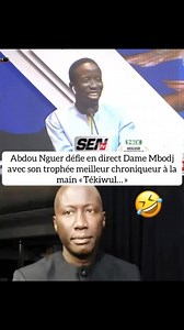Abdou Nguer défie en direct Dame Mbodj avec son trophée meilleur chroniqueur à la main « Tékiwul… » | SEN TV officiel
