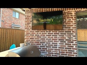 Best TV for your PATIO! Full installation into brick wall Sunbrite Veranda 55 inch Outdoor 4k TV