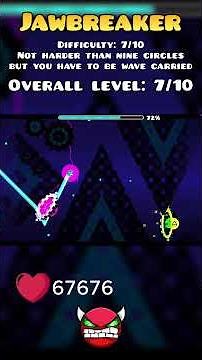 Jawbreaker 100% and is it harder than nine circles? #ninecircles #jawbreaker #geometrydash #gdlevel