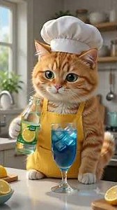 Chef Cat's Blue Lagoon 🐱🍸 (Easy Cocktail Recipe)