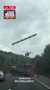 🚨Major Motor Vehicle Accident🚨 Video Sent in @4:10 PM 10/9/21-Major MVA with injuries, out of town up in the Litchfield County Area on Rt-8. Life Star Medical Transport Helicopter was on scene as well as FD and CSP. Will update if we get more info | On Scene Media New Haven County