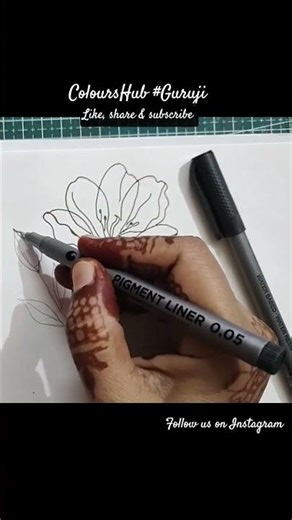 Quick One line flower art#youtube #artist