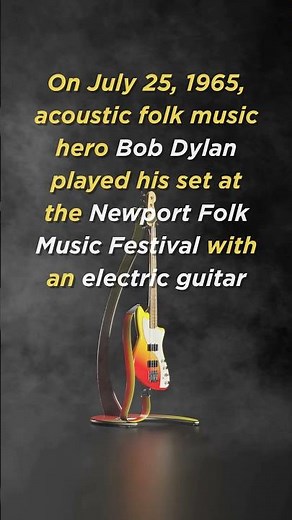On July 25, 1965, acoustic folk hero Bob Dylan went electric at Newport Folk Music Festival #shorts