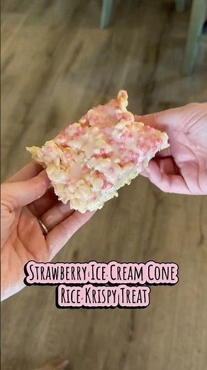 Strawberry Rice Krispy Treats Recipe 🍓 Easy Viral Dessert Bars