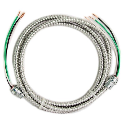 Check The Home Depot's Q&A Before Buying: Southwire 15 ft., 12/2 Solid CU MC (Metal Clad) Armorlite Modular Assembly Quick Cable Whip