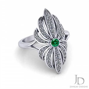 58 reactions | Created By The Artisans At Jewelry Designs in Danbury, CT. https://jewelrydesigns.com/product/cp215-emerald-diamond-flower-ring/ | Jewelry Designs | Facebook