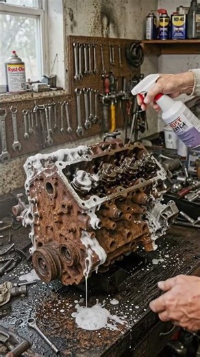 Satisfying Rust Removal from Engine 🔧 Full Restoration Process