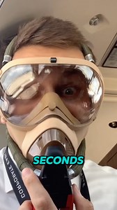 Rapid-Response Oxygen Mask for Pilot Safety This oxygen mask is an essential safety device for pilots, offering immediate access to oxygen during emergencies like cabin leaks or technical malfunctions. Its innovative design ensures quick deployment within seconds, adapting to all face sizes for a secure fit. A simple button mechanism expands the mask for easy placement and tightens it snugly when released, providing comfort and reliability in critical situations. Credist: @jimf4036 YT @Christine