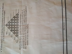 A fashion designer is designing a fabric pattern. In each row, ... | Filo