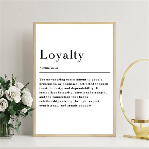 Loyalty Wall Art Printable – Inspirational Character Quote – Modern Minimal Typography Decor for Home or Office - Etsy