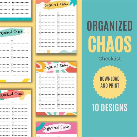 Printable To-do List, Daily Task Planner, Organized Chaos, Instant Download - Etsy