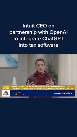 10K views · 114 reactions | Intuit CEO discusses the company's partnership with OpenAI. The tax software provider has agreed to pay OpenAI more than $100 million in a multiyear deal to use ChatGPT to bolster its financial products. Read more: cnb.cx/3X8nVAk | CNBC | Facebook