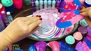 GALAXY Slime! Mixing Random into GLOSSY Slime ! Satisfying Slime Video #1091