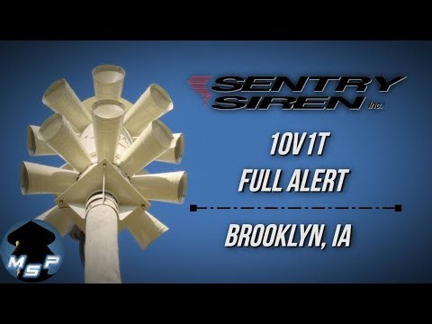 Sentry Siren 10V1T Tornado Siren Test | Full Alert | Brooklyn, IA