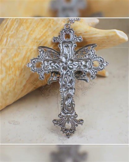Silver Butterfly Cross