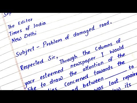 Letter to editor in english | how to write letter to editor