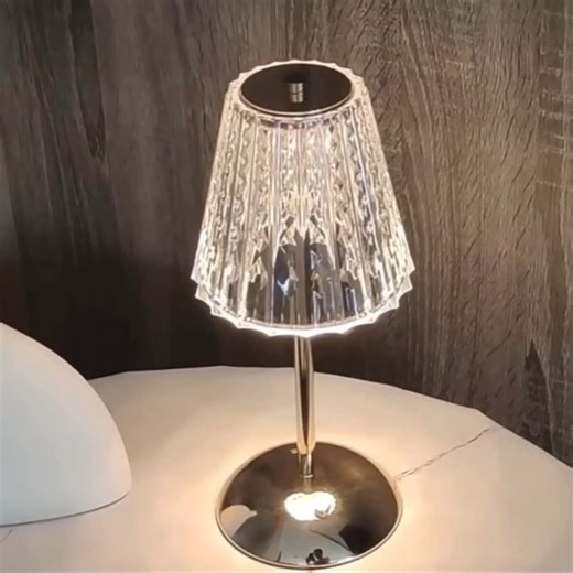 Touch Control Cordless Portable Rechargeable Table Lamp 3 Color Stepless Dimmable Battery Powered Crystal Night Light Desk Lamps