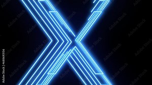 trendy alphabet letters X animation neon light effect letter animation for background text