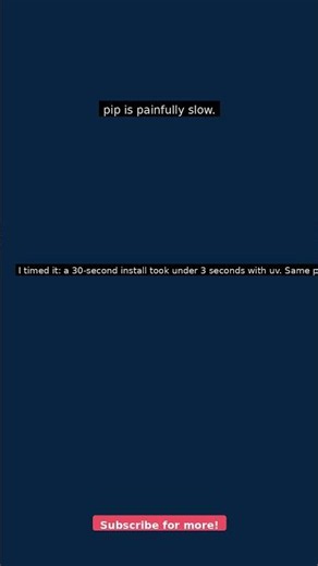 uv pip install vs pip: 10x faster Python 🐍⚡