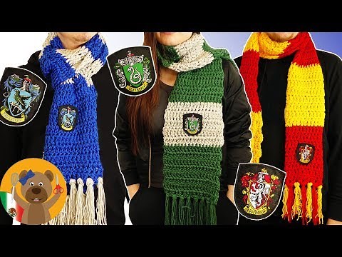 Aprende a tejer las bufandas de las Casas de "Harry Potter" | Hogwarts DIY | Gryffindor, Slytherin