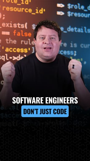 Software engineers don't just code! 👀Watch 'Coding is not Engineering!' on my Youtube Channel. 👉 Link in bio🔗 Follow us to learn more REAL skills for your career! #coding #programming #learntocode #LearnCoding #motivation #DevCommunity #developer #programmingbeginner #mentor #mentorship