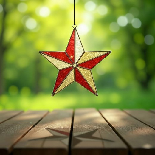 Christmas Star Stained Glass Pattern, Holiday Ornament Template (digital Download) - Etsy