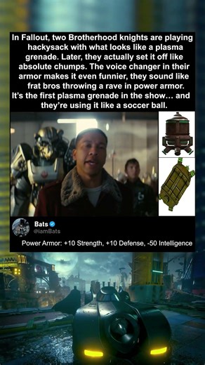 In Fallout, Brotherhood Knights Use Plasma Grenade as Hacky Sack