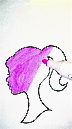 😍💋💄 Painting Barbie #color #colorfulletters #marker #drawing #art #shortvideo
