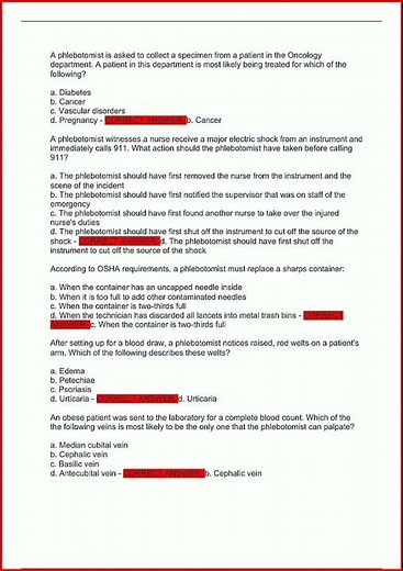 Nhco Phlebotomy Exam Latest Update Actual Exam 100 Questions video