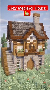Minecraft Cozy Cottage Medieval House | build idea #minecraft #minecraftshorts #minecraftbuilding