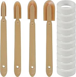 4PCS Rubber Caulking Tool, 4 Size Caulking Spatulas Caulk Finishing Tool,Sealant Grout Caulk Applicator Tool w/Textured Paper,Caulk Remover Tool for Kitchen Bathroom Tiles Sink Joint Skirting (Set B)