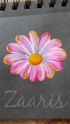 🤗WOW😳THREE Colours flower painting (acrylics)🫠💯👌 #flowerpainting #acrylictechniques #shorts 🎨