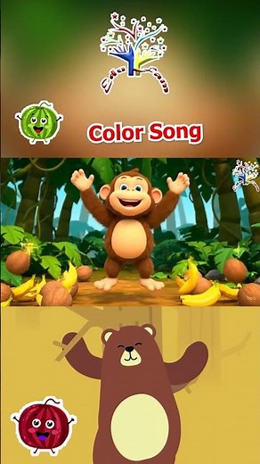 🌴 Jungle Color Song for Kids | Green Parrot, Yellow Monkey & Blue Elephant 🐒🦜🐘 | Learning Colors