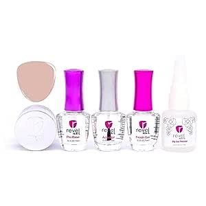 Revel Nail Dip Powder Nail Starter Set - D233 Runway Single Color Starter Kit | Premium Dip Powder Kit | Nail Polish Alternative | Vegan | Crack & Chip Resistant- Made in USA