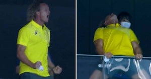 Aussie swim coach Dean Boxall's wild celebration after Katie Ledecky defeat goes viral
