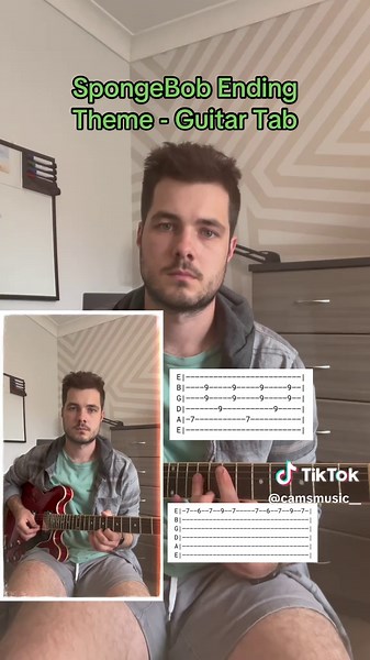 SpongeBob Ending Theme Guitar Tab Tutorial