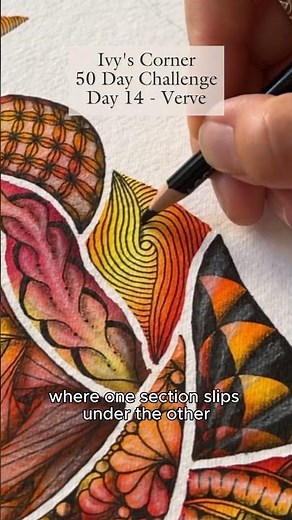 Day 14 of my 50-day Zentangle art challenge - drawing Verve by JJ LaBarbera