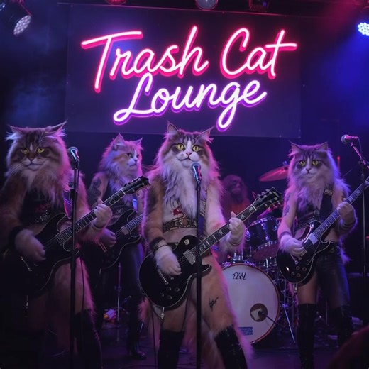 ** NEW BAND ALERT  THE ALLY CATS HAVE ENTERED THE LOUNGE!** The glam is big. The riffs are bigger. And these girls ain’t here to play nice. Introducing The Ally Cats — the new official house band of the Trash Cat Lounge AND the stars of our Thursday Night Lady Bands Night. If Poison and a pride of rock-star cats had a baby… this is it.  I’m wrapping up the full video now, but here’s your teaser — GET READY. It’s about to get Trashy | Trash Cat Approved | Facebook