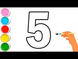 How to Draw – Drawing Number Five | Step-By-Step Coloring and Painting Tutorial