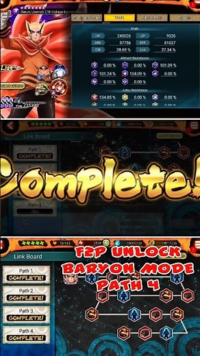 NxB NV: F2P Unlock Baryon Mode Path 4 | Naruto X Boruto Ninja Voltage.