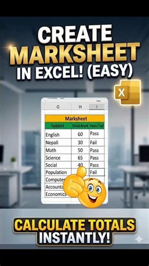 How to Make a Marksheet in Excel | Step-by-Step Tutorial. #excel, #marksheet #if