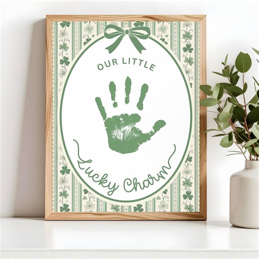 St. Patrick’s Day Handprint Keepsake Printable, Our Little Lucky Charm Art, Kids St Patrick Craft, Preschool Keepsake, Instant Download - Etsy