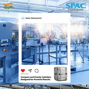 Small in size, big on performance! SPAC Pneumatic's compact cylinders are the perfect fit for automation and manufacturing industries. #SPACPneumatic #Technology #Innovation #CompactPower #InnovationInMotion | SPAC PNEUMATIC