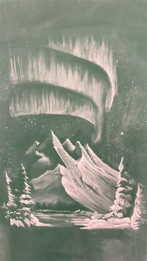 𝐆_𝐃𝐫𝐚𝐰𝐢𝐧𝐠 on Instagram: "Bob ross painting on the chalkboard in my class | part 2🎨 What should I draw next?? #bobross #bobrosspainting #artist #drawing #fyp"