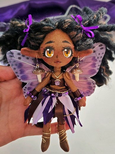 Mini doll pattern is in the link in my bio! Click the link for info on commissioning a custom doll 💜 #sewing #sewingtiktok #art #fairy #doll