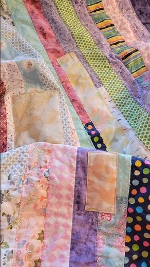Repair a quilt with vintage sheet patches! #quilting #quiltasyougo #quiltrepair #stripquilt