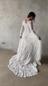 Bohemian Wedding Dress Long Sleeve, Long Sleeve Lace Wedding Dress, All Over Lace Wedding Gown, Rustic Wedding Dress, Full Lace Wedding Gown - Etsy