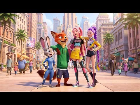 Zootopia 2 Animated Zoo Dance 🎧 K pop Demon Hunters Remix