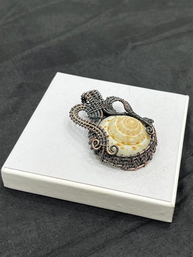 Sea Shell Pendant Necklace • Copper Wire Wrap Jewelry • Handmade Ocean Shell Boho Necklace - Etsy